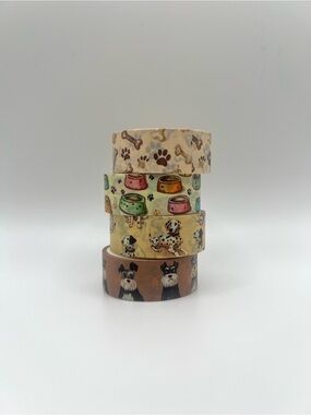 Four Animal Decorative Dog Food Puppy Bone -Themed Washi Tape Set